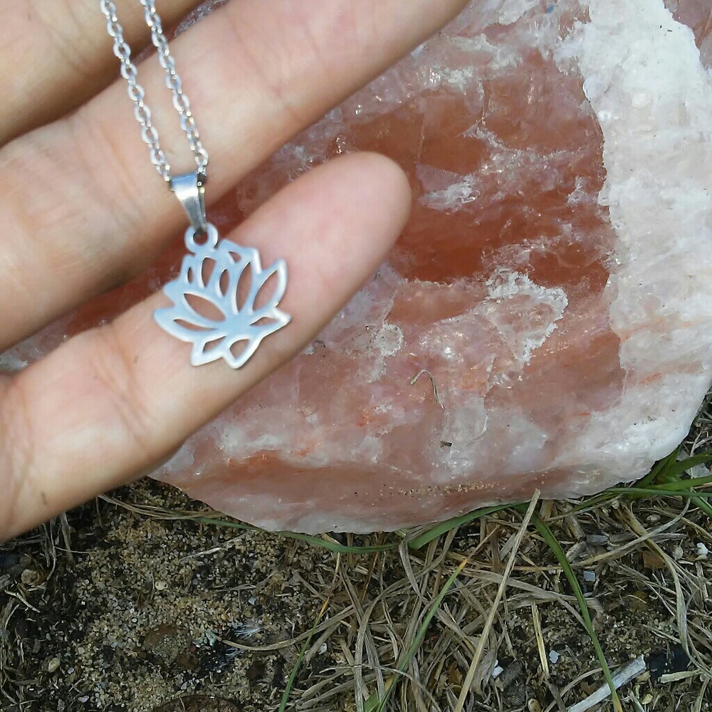 🆕Stainless steel lotus necklace!